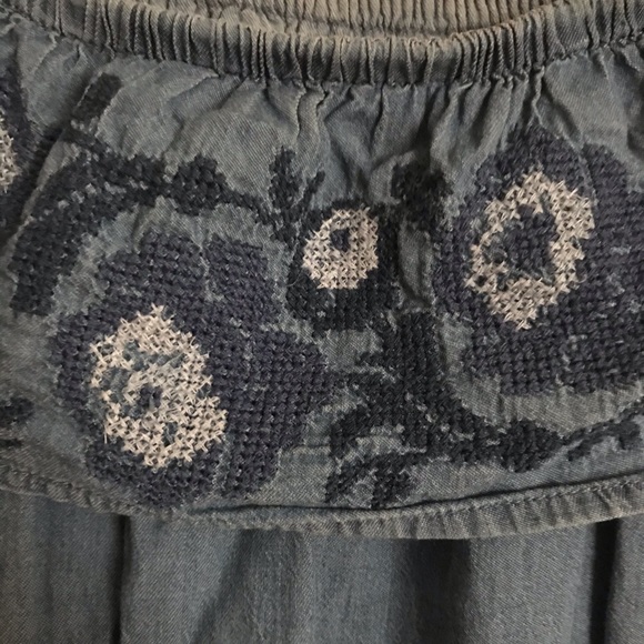 Denim Off The Shoulder Dress - Picture 3 of 5